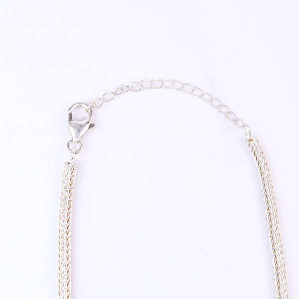 Silver jewelry chain with clasp and extension chain