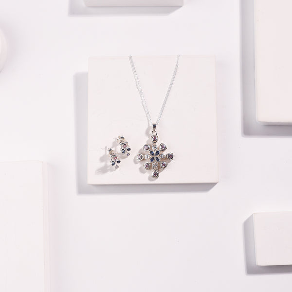 Silver Frosted Petal Set (Without chain)
