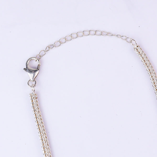 Silver bracelet with chain links and clasp