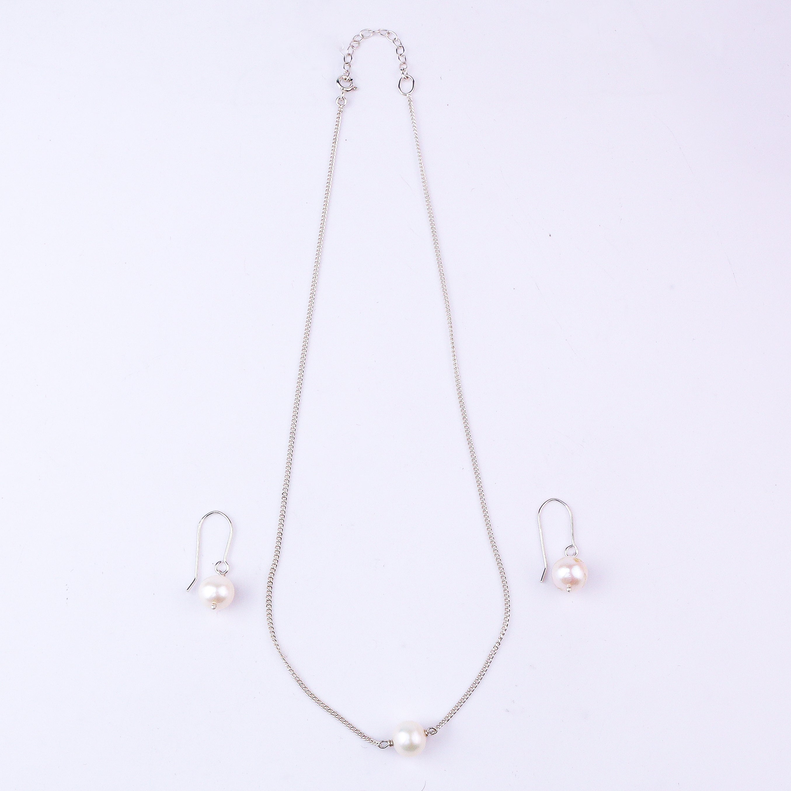 Classic pearl silver set - 10 mm fresh water pearl