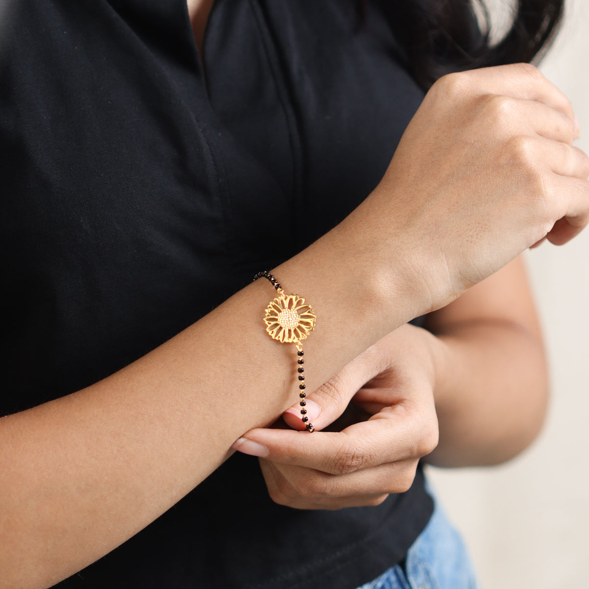 Gulbahaar Mangalsutra Bracelet |  92.5 Silver | 22K Gold Plated