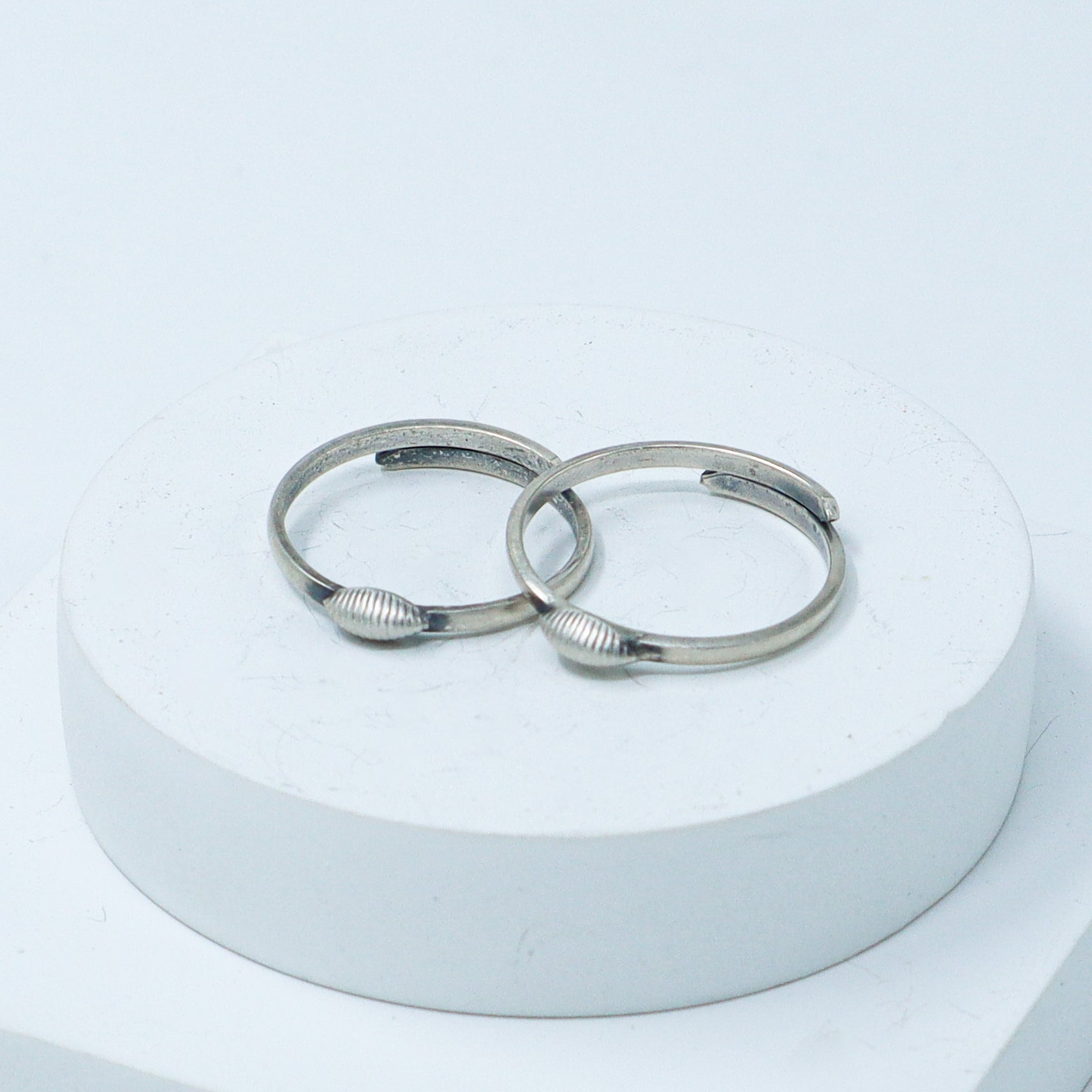 Tiny Silver Adjustable Toe ring (Textured)
