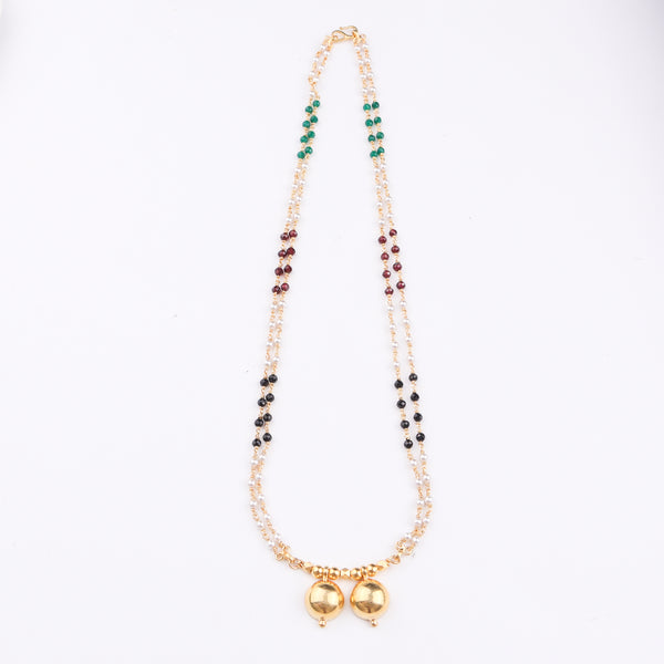 Silver Vatee Mangalsutra (Short) | 22K Gold Plated