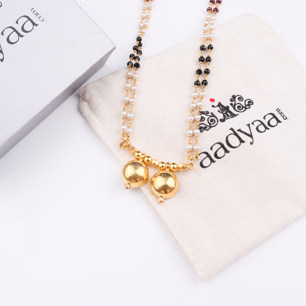 Silver Vatee Mangalsutra (Short) | 22K Gold Plated