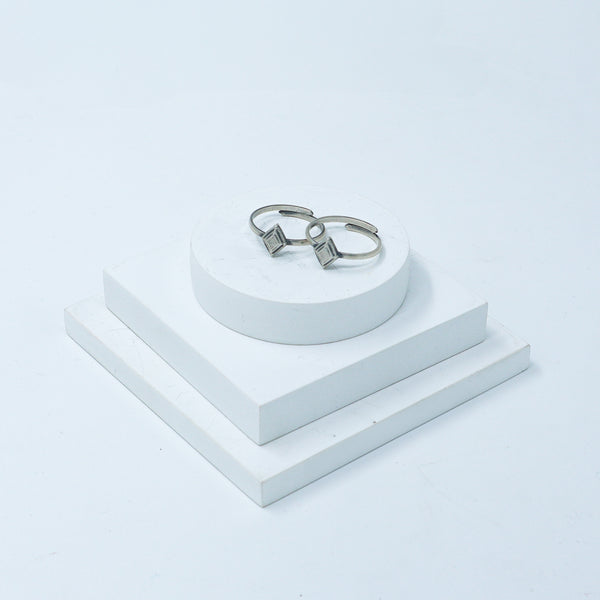 Silver Adjustable Toe ring (Double Diamond)