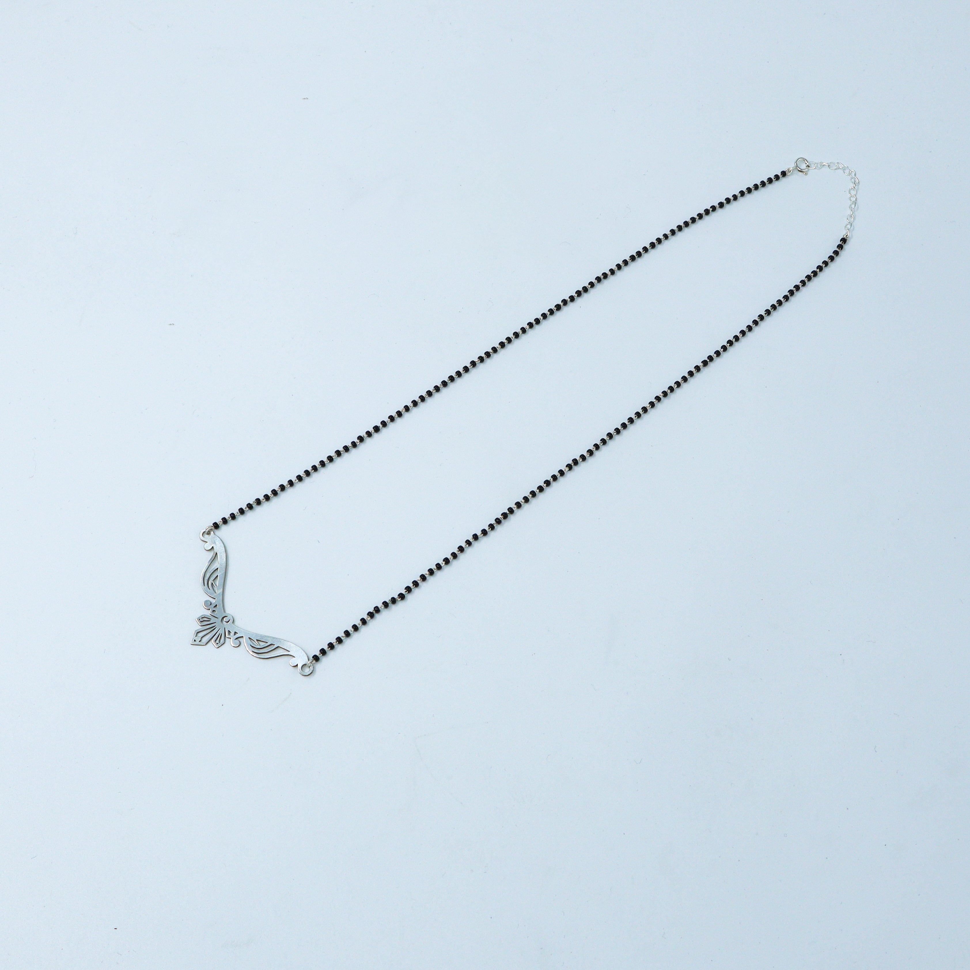 Silver Leafy Curve Mangalsutra