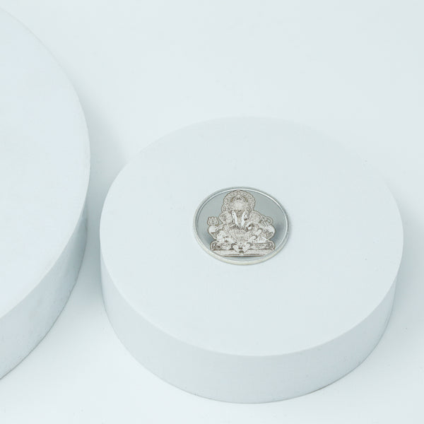 Silver Dagadusheth Ganpati Coin - 10gm