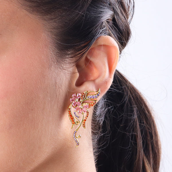 Vine Bloom Earrings | 92.5 Silver | 22K Gold Plated