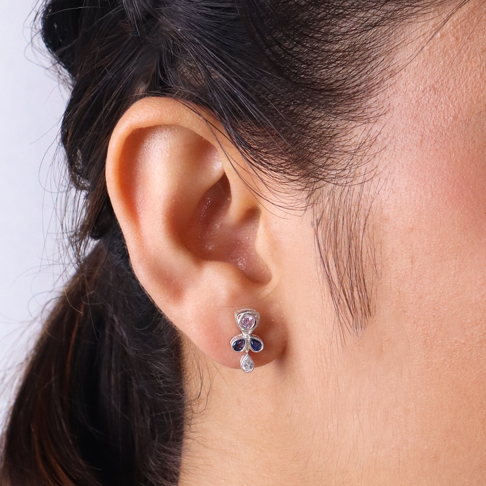 Silver Frosted Petal Set (Without chain)