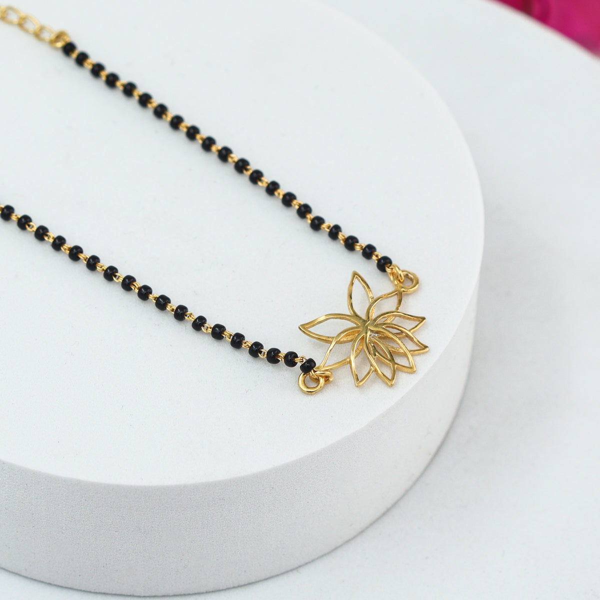 Lotus Mangalsutra Bracelet |  92.5 Silver | 22K Gold Plated
