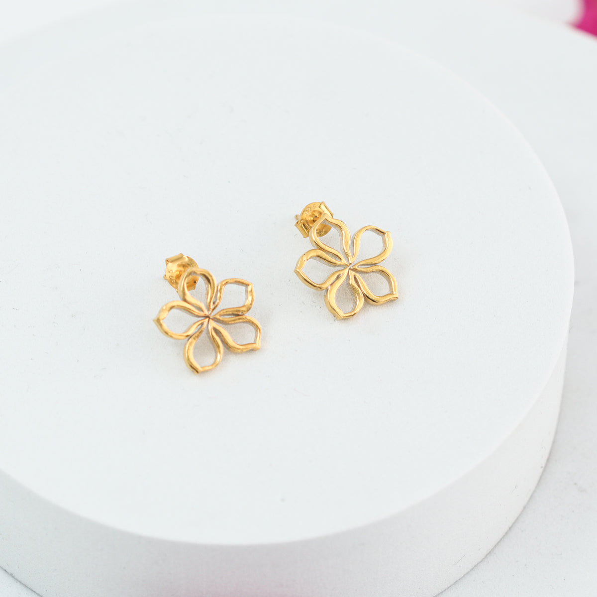 Sadafuli (Periwinkle) Silver Earrings | 92.5 Silver | 22K Gold Plated