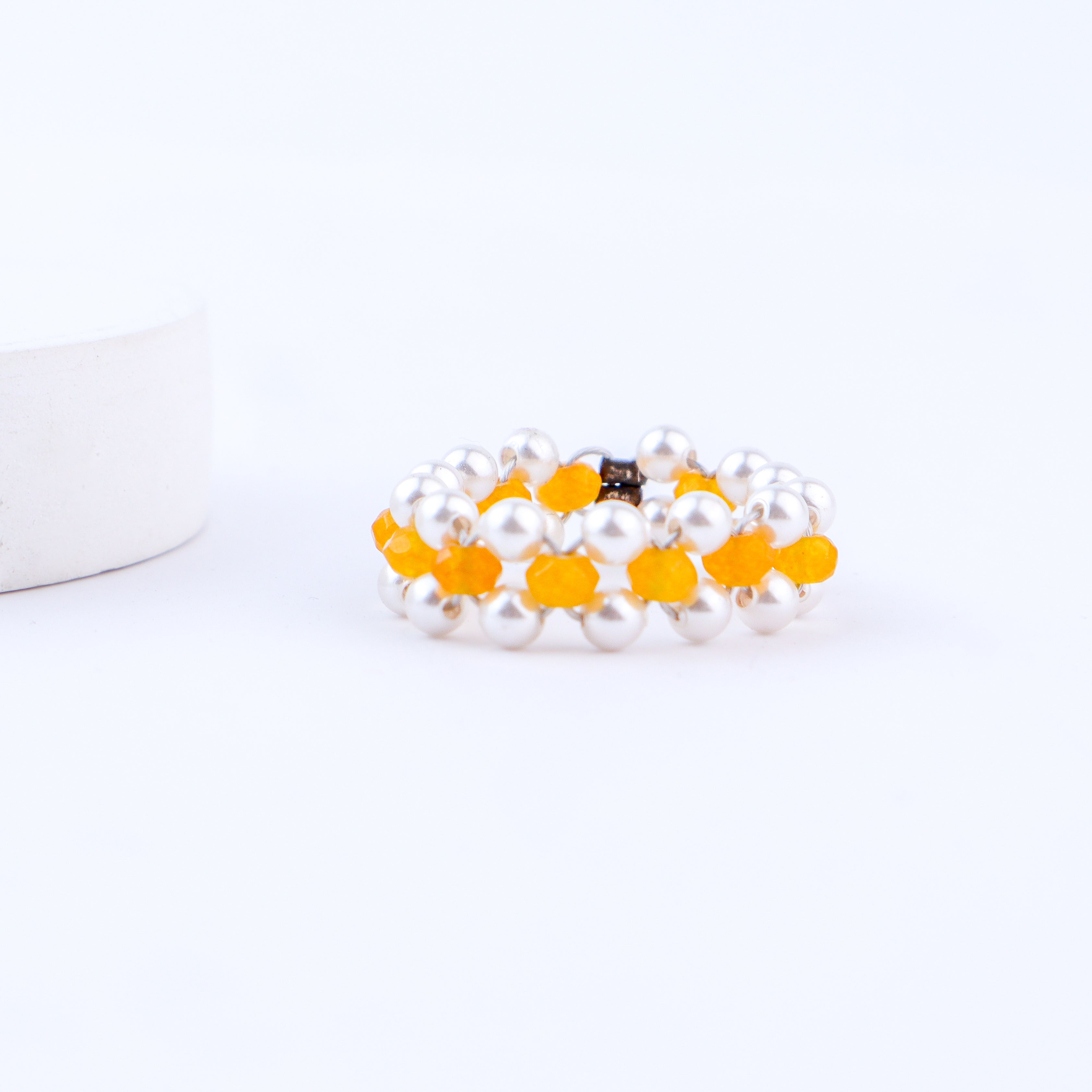 Agate and Pearls Ring