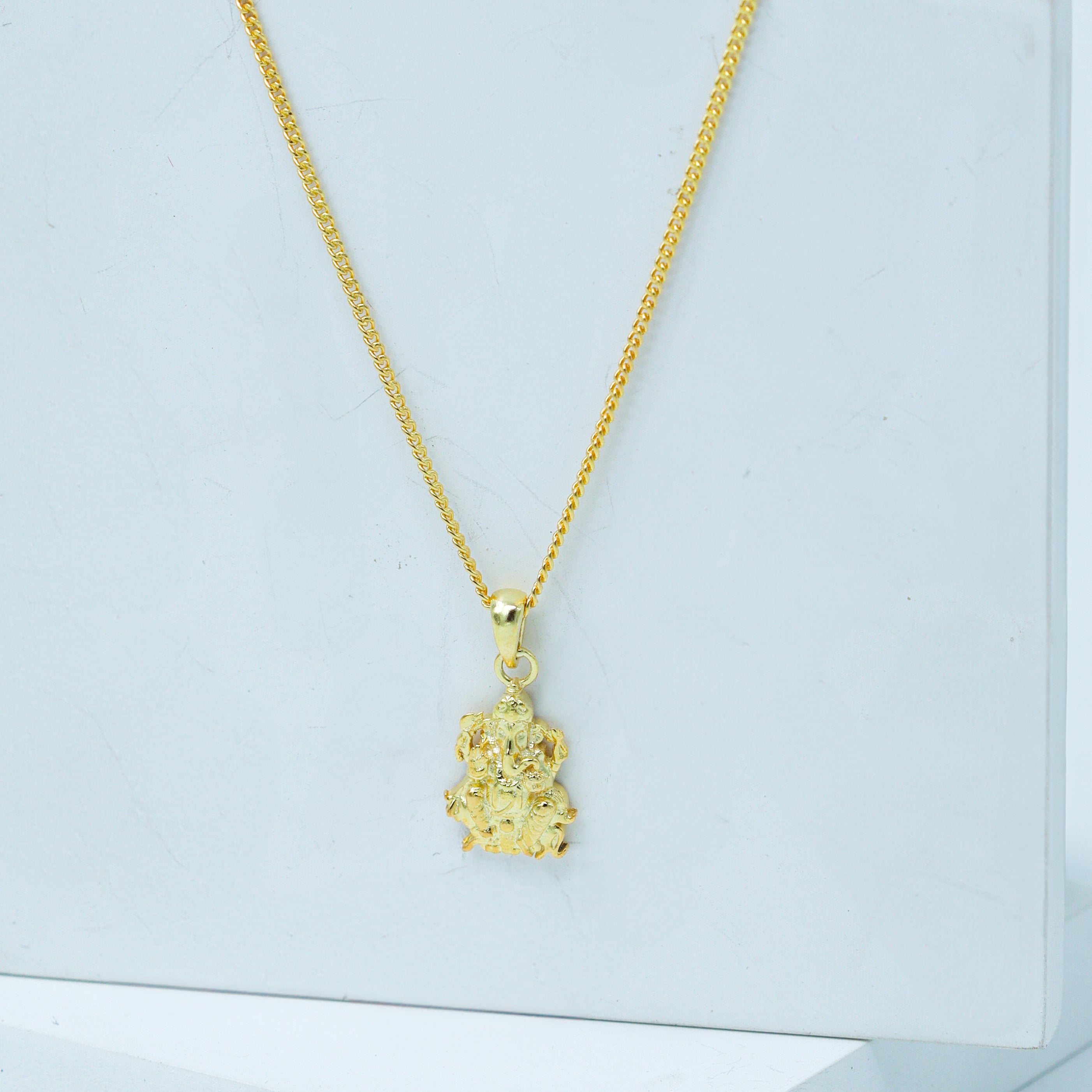Silver Ganesh Necklace | 22K Gold Plated | 92.5 Silver