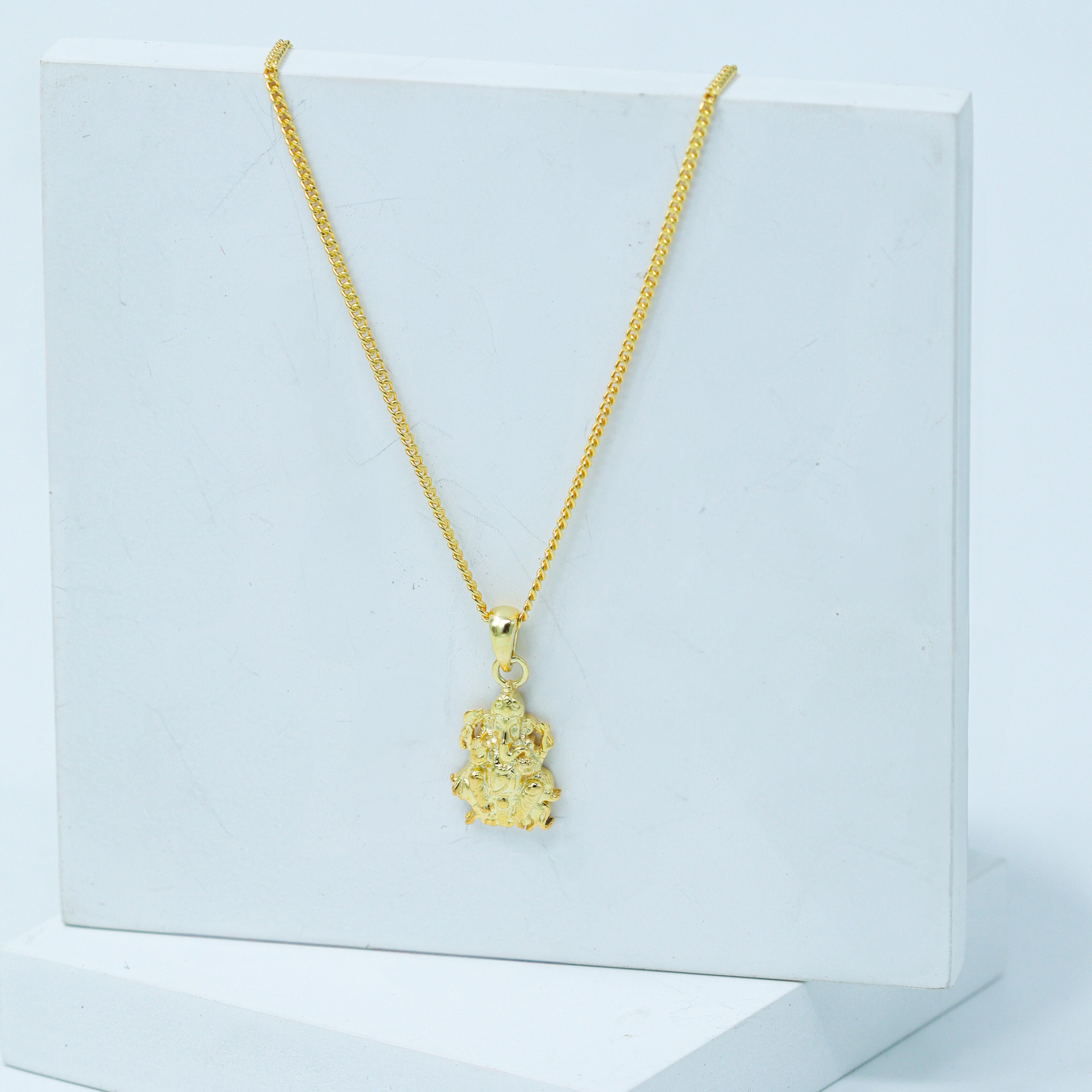 Silver Ganesh Necklace | 22K Gold Plated | 92.5 Silver