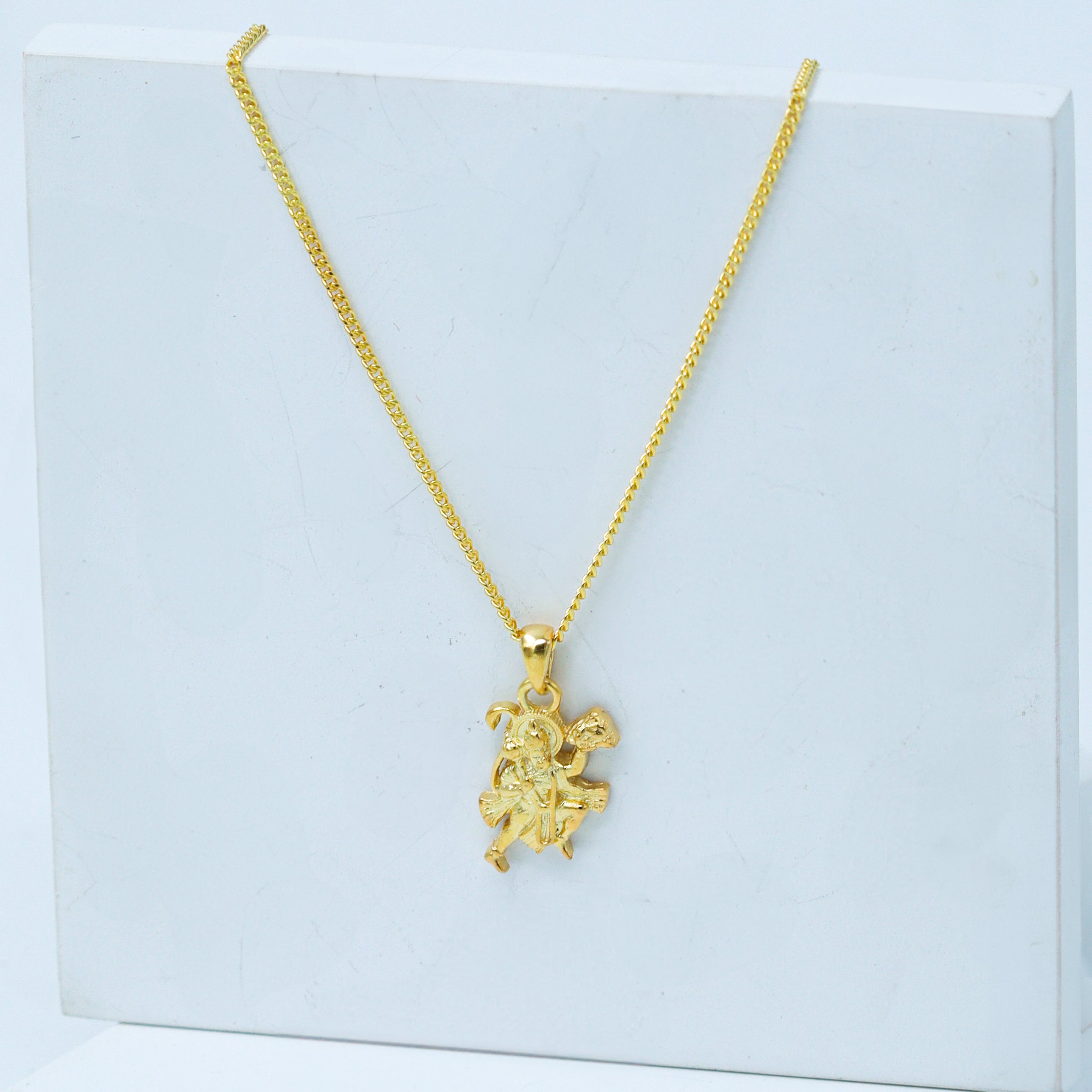 Silver Maruti Pendant Necklace | 22K Gold Plated | 92.5 Silver