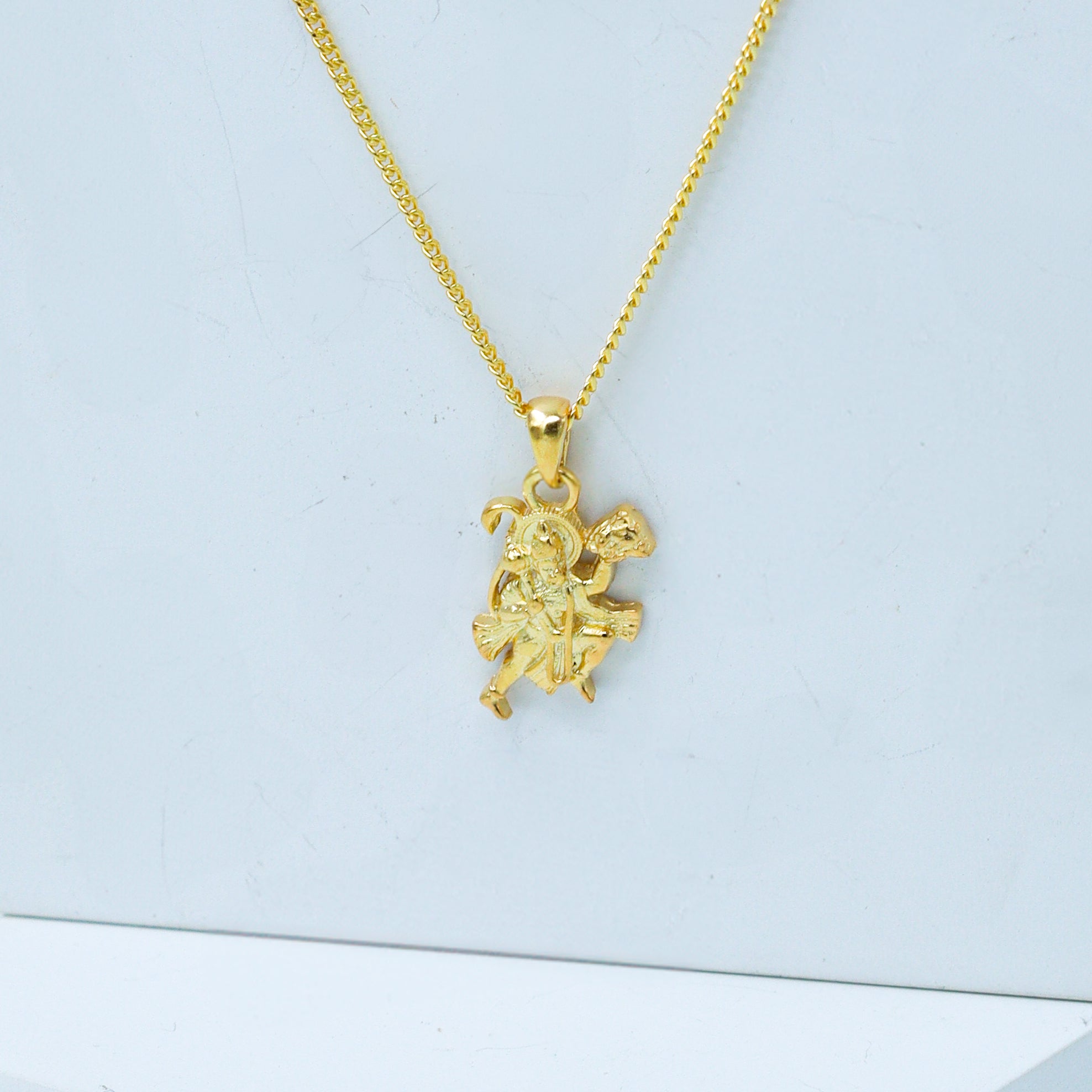 Silver Maruti Pendant Necklace | 22K Gold Plated | 92.5 Silver