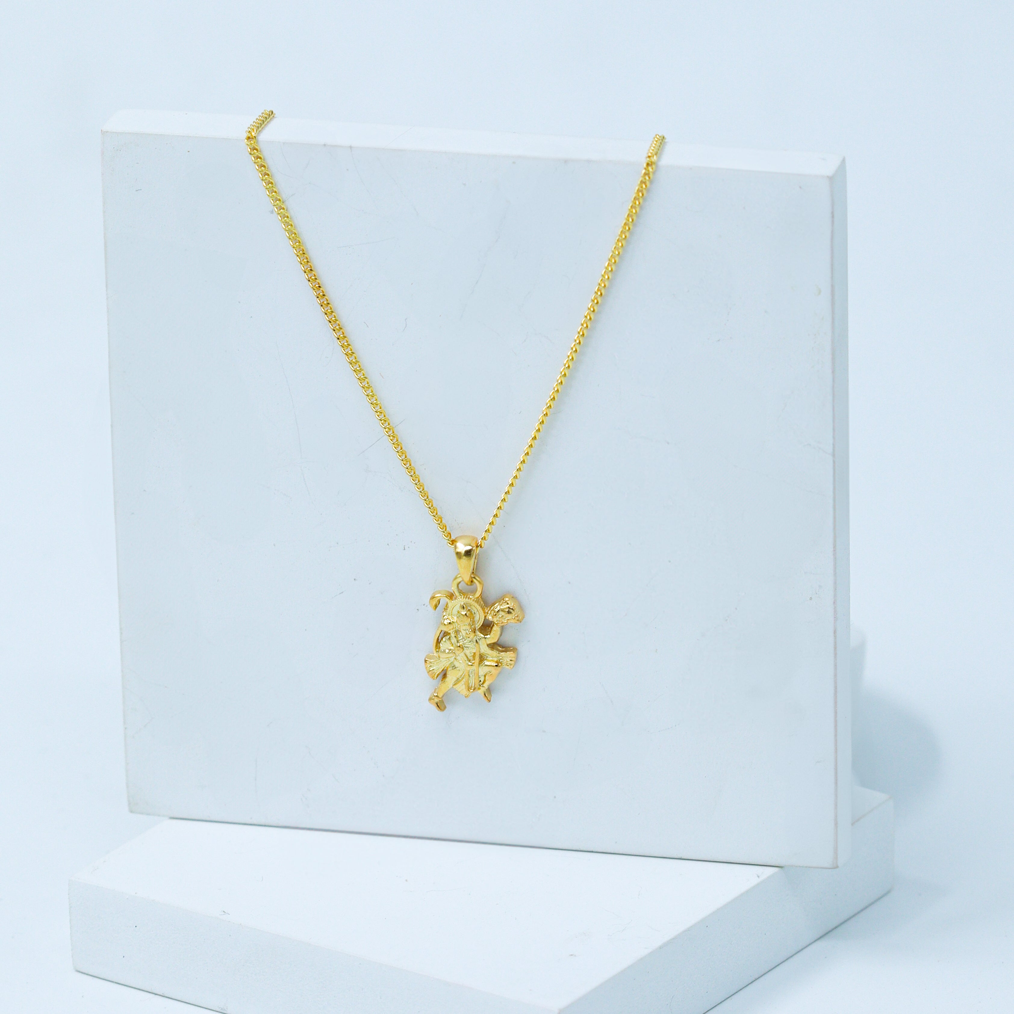 Silver Maruti Pendant Necklace | 22K Gold Plated | 92.5 Silver