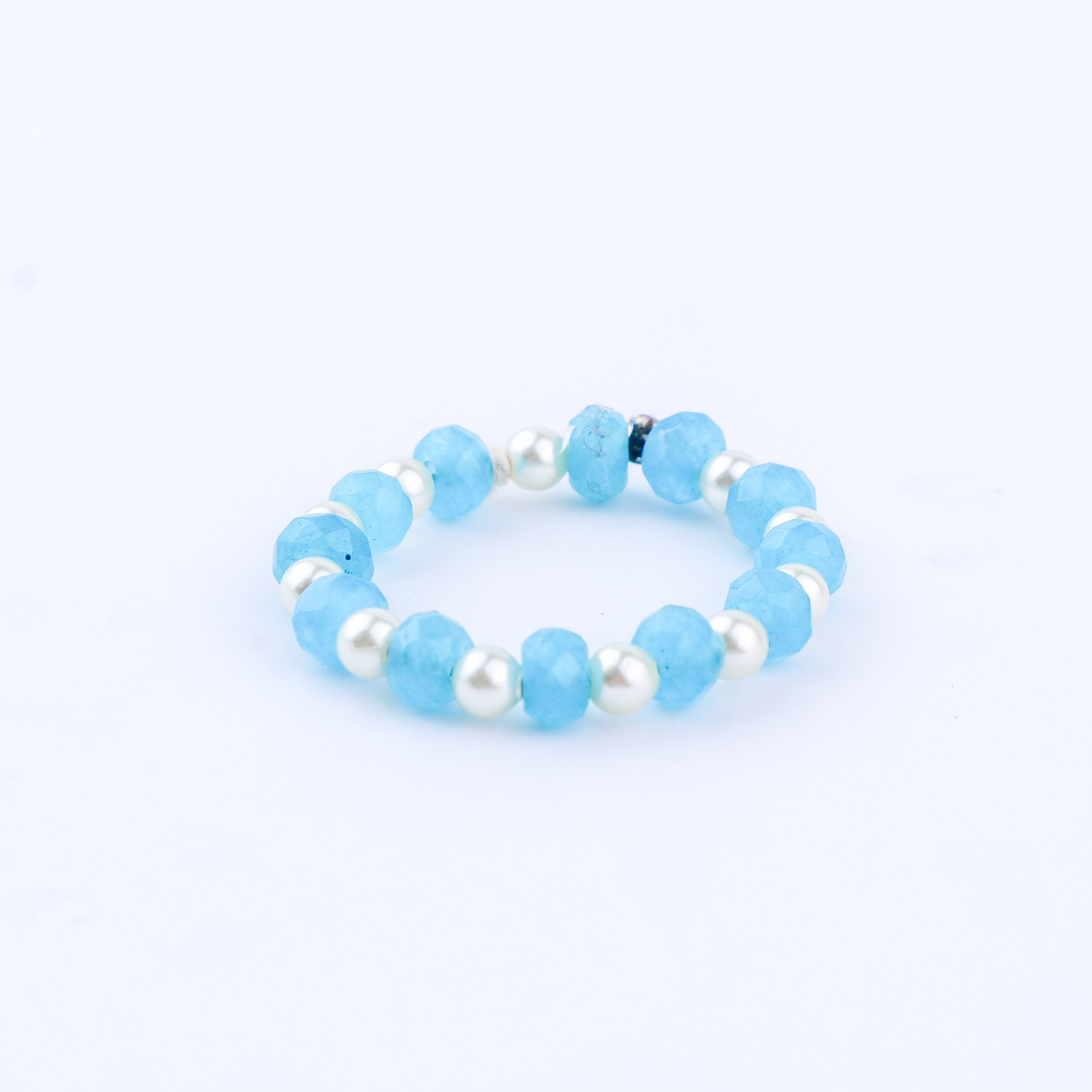 Jade and Pearl Beaded Ring