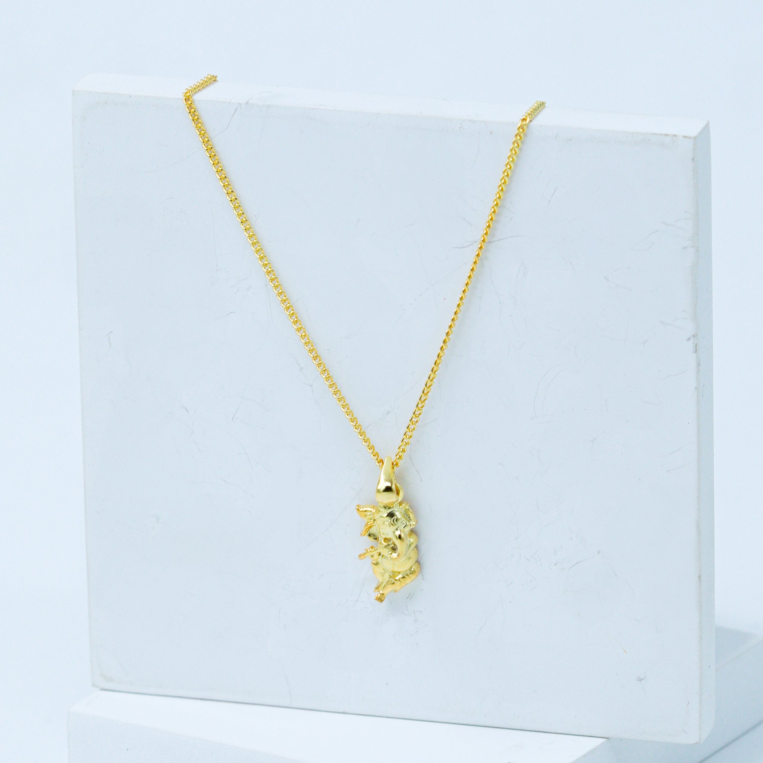 Silver Bal Ganesh Pendant Necklace | 22K Gold Plated | 92.5 Silver