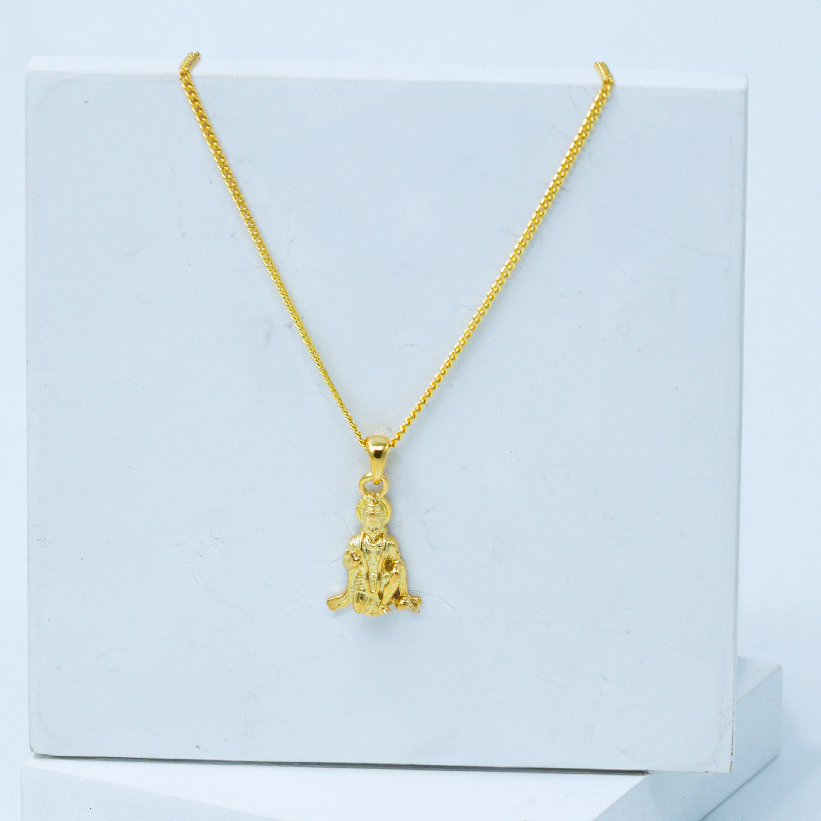 Silver Hanuman Pendant Necklace | 92.5 Silver | 22K Gold Plated