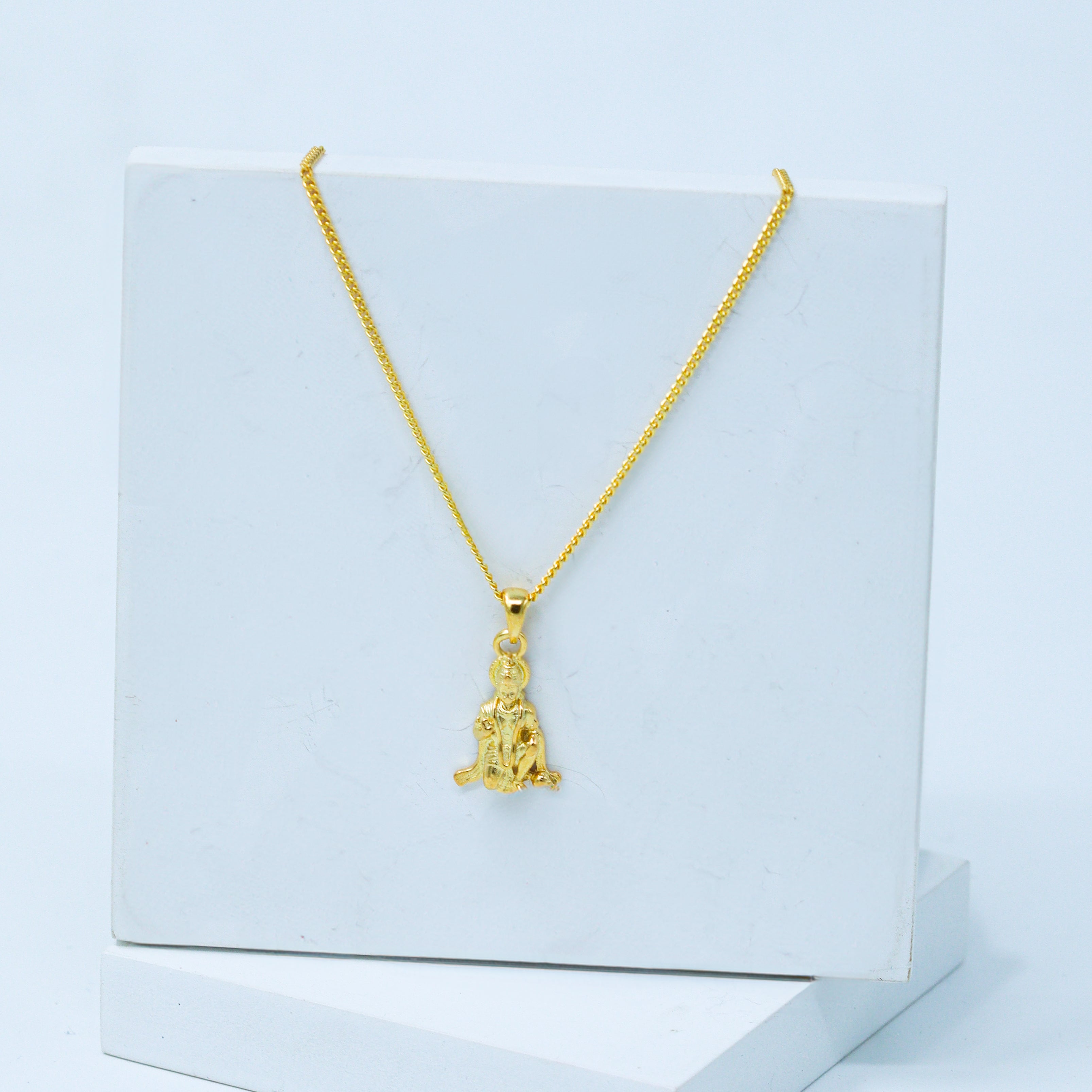 Silver Hanuman Pendant Necklace | 92.5 Silver | 22K Gold Plated