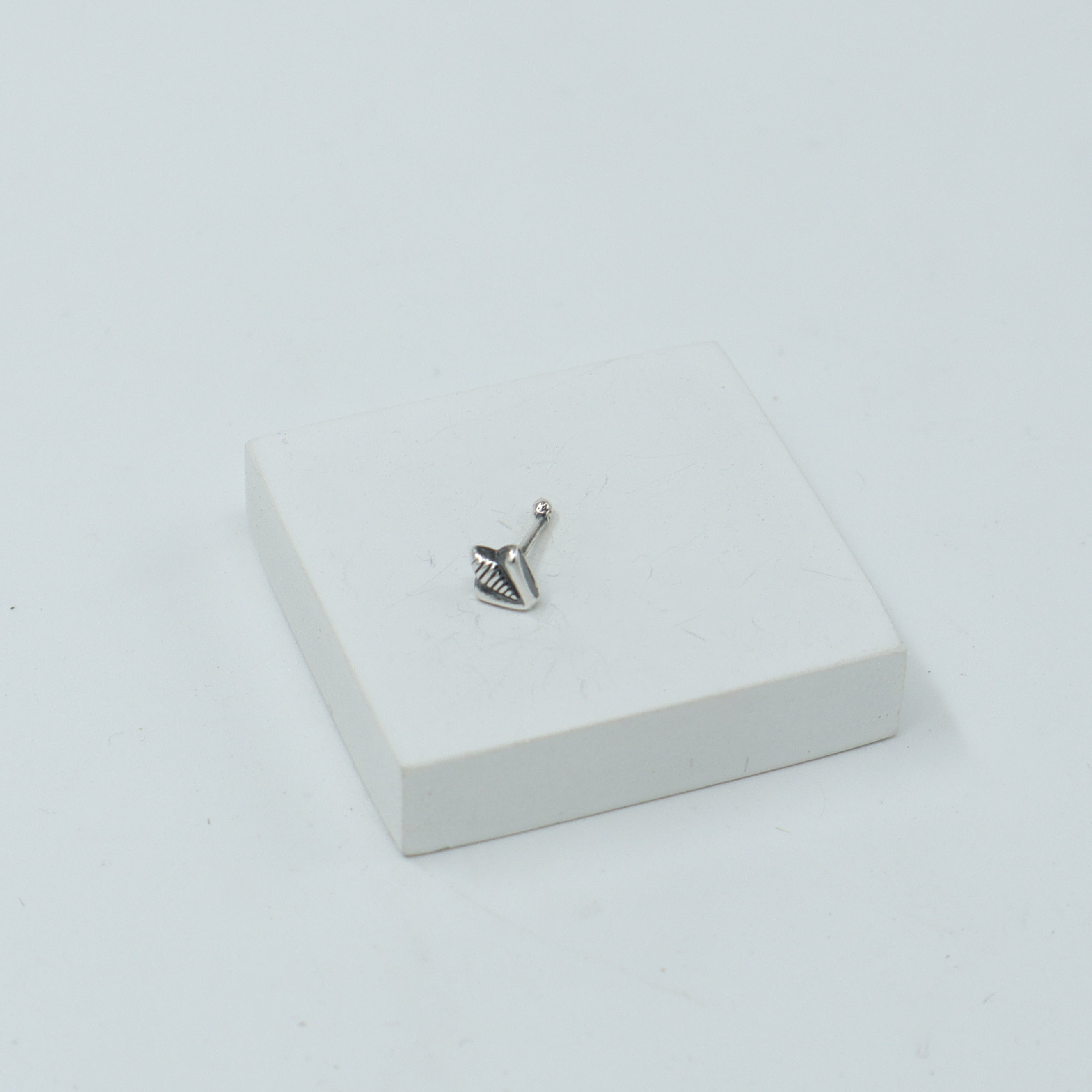 Silver Textured Bud Nose Pin