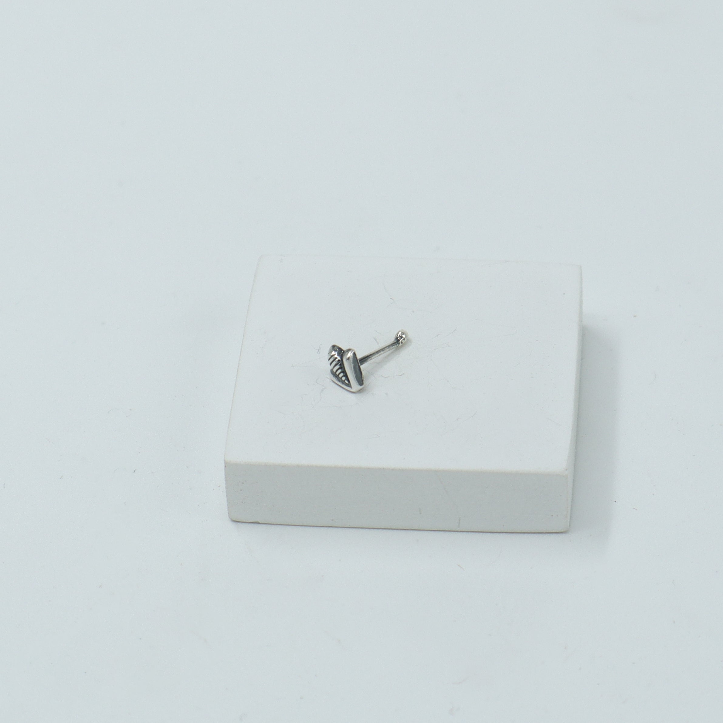 Silver Textured Bud Nose Pin