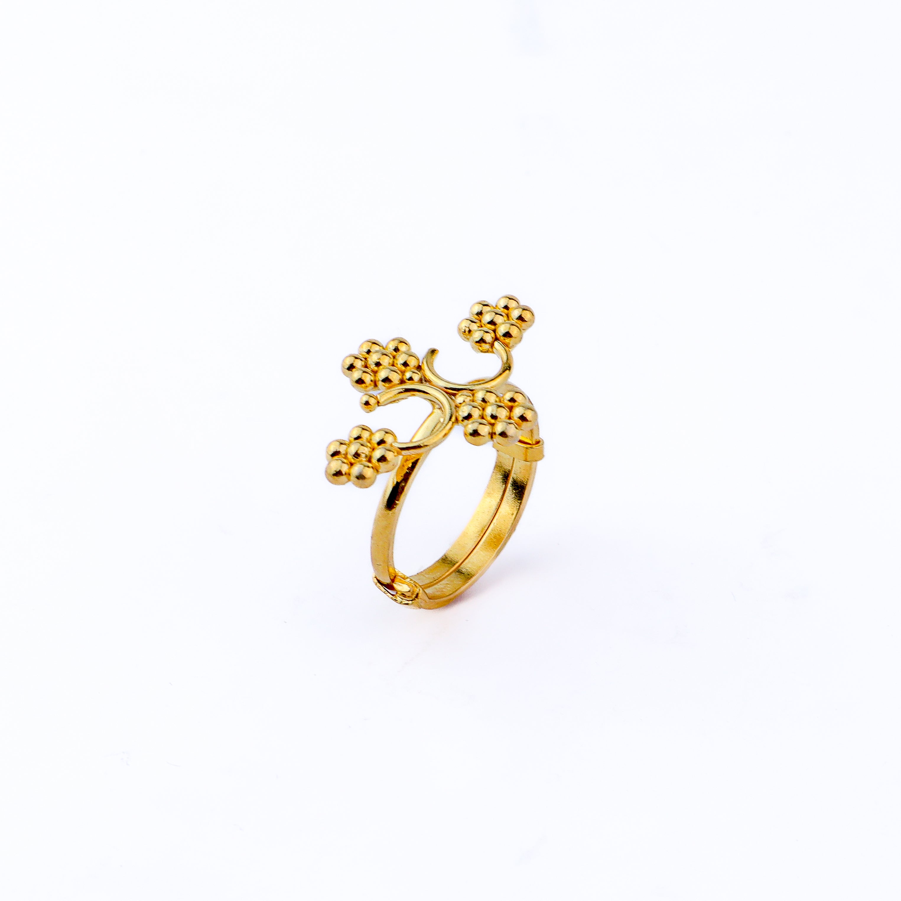 Silver Kudi Jhumar Ring | 92.5 Silver | 22K Gold Plated