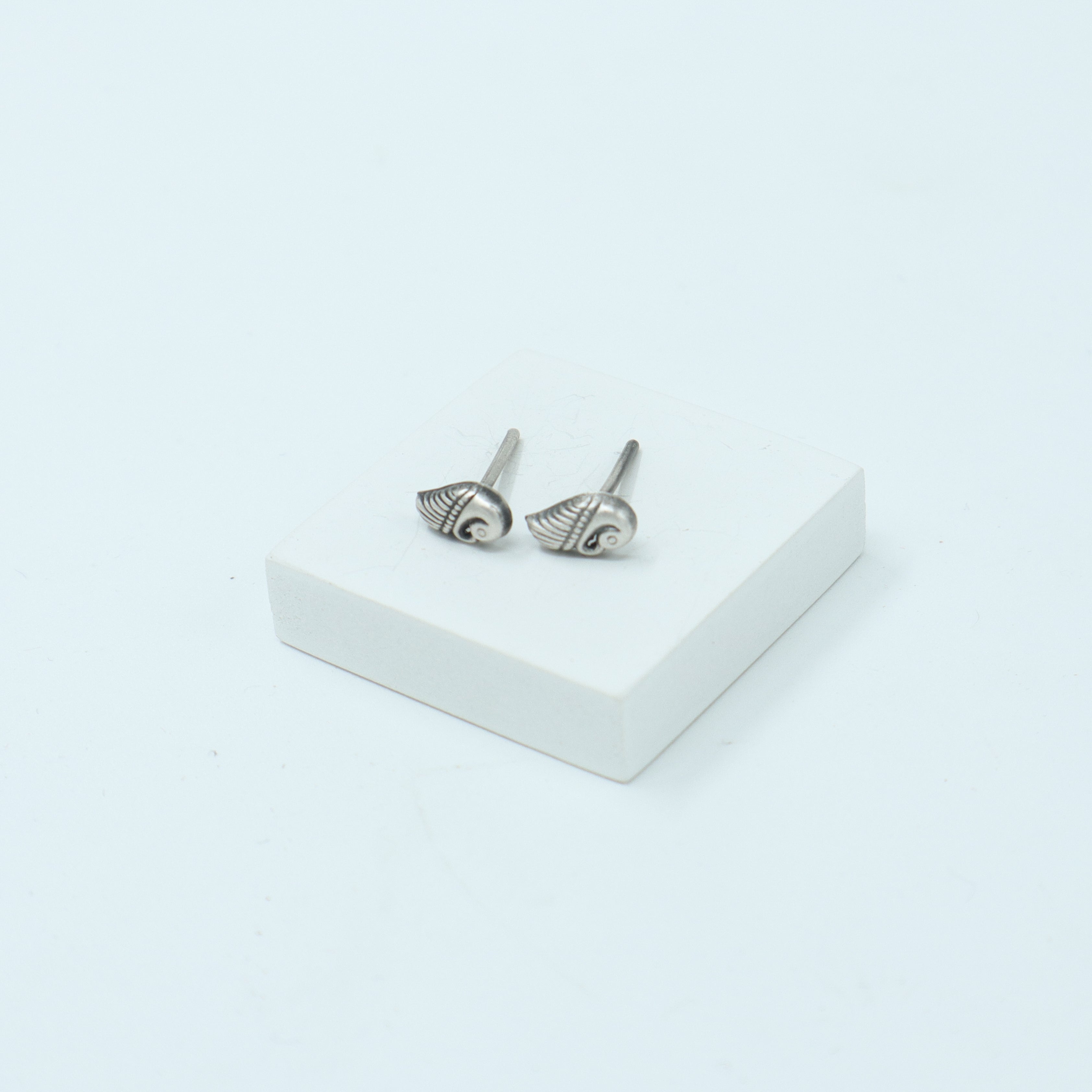 Tiny Silver Peacock Stud