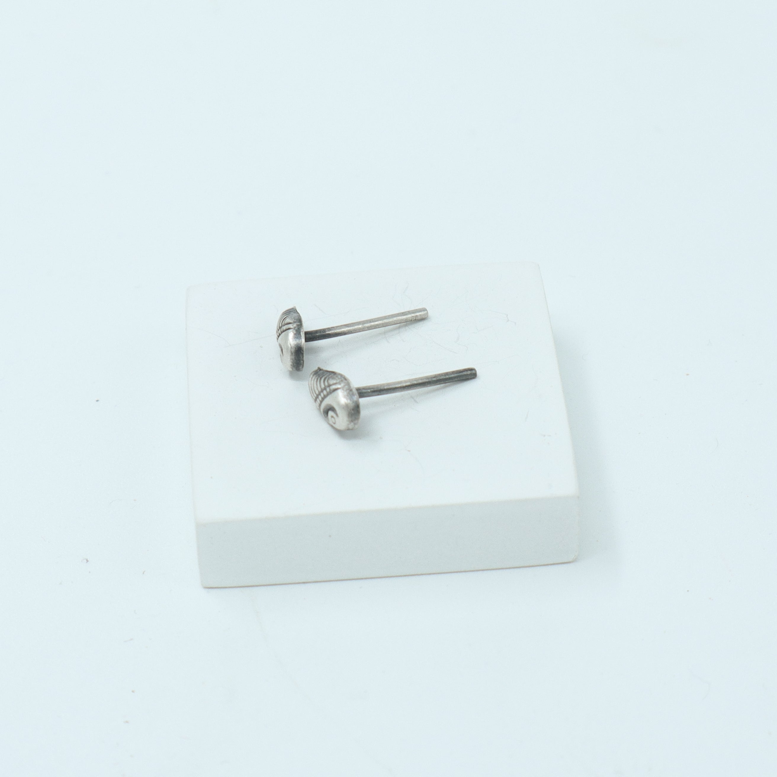 Tiny Silver Peacock Stud