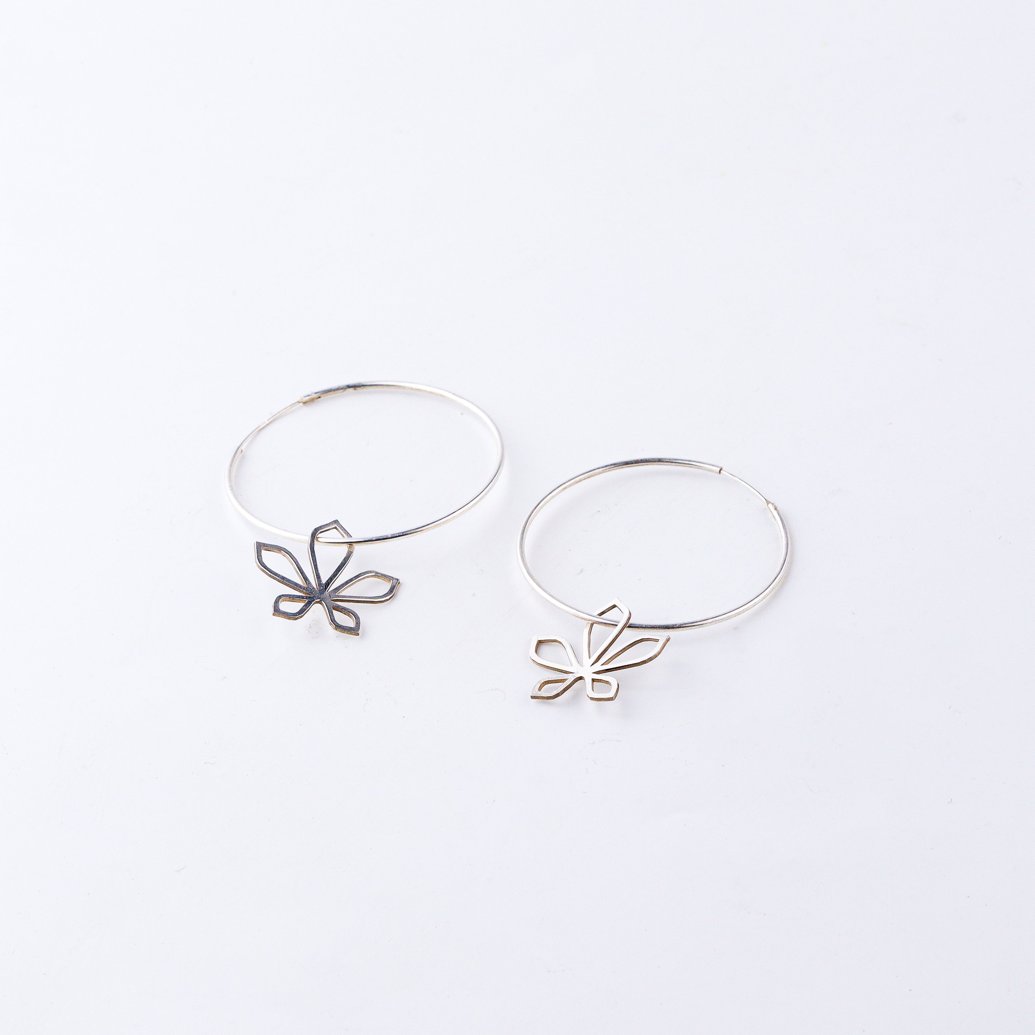 Silver Sadafuli Silhouette Hoops