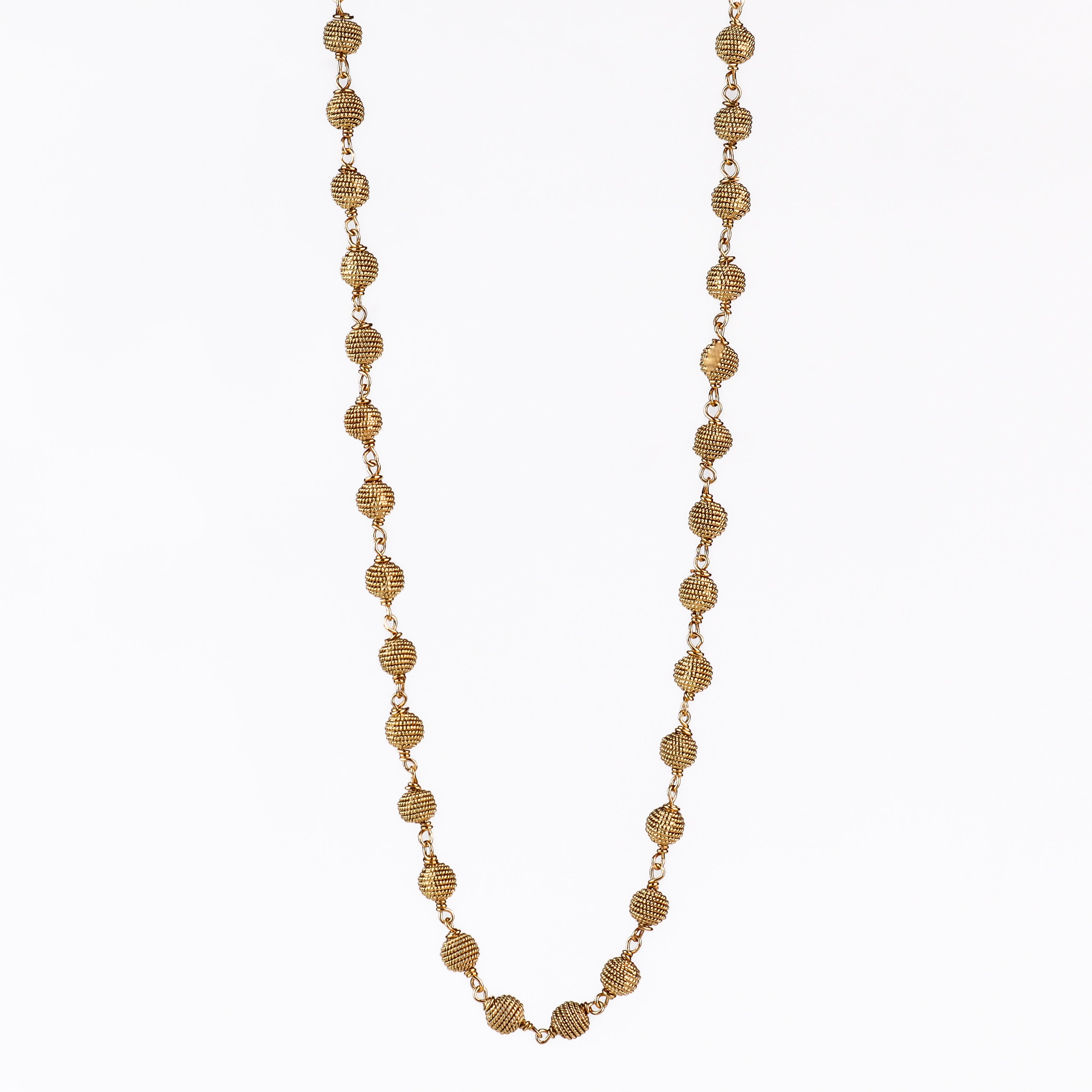 Silver Bead Ganthan Necklace | 92.5 Silver | 22K Gold Plated