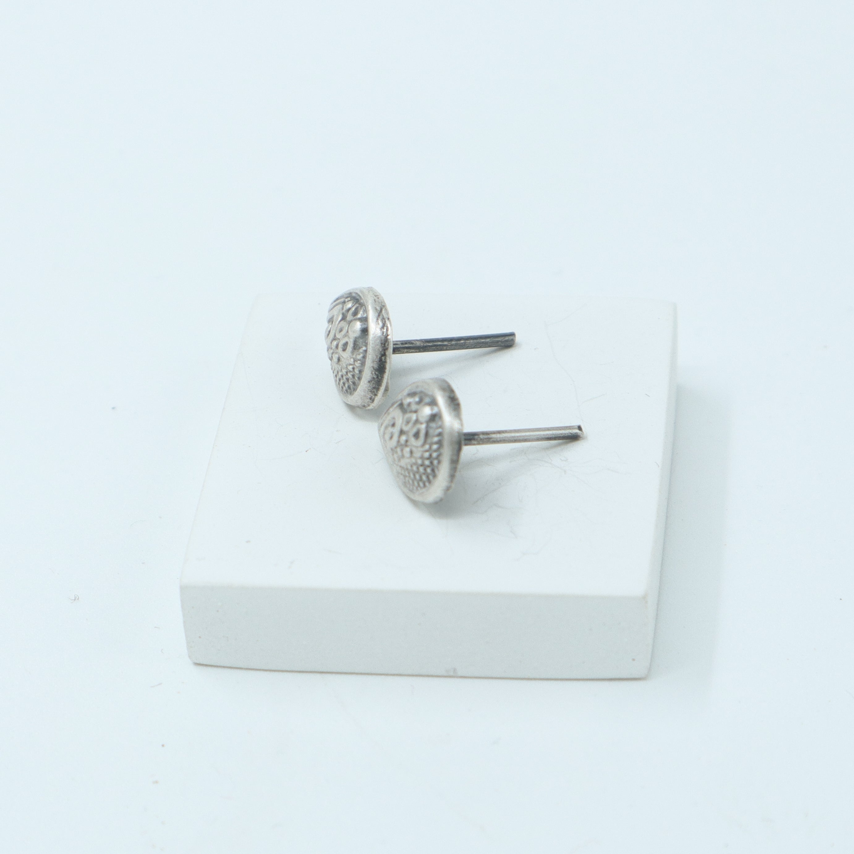 Silver Drop Nakshi Stud