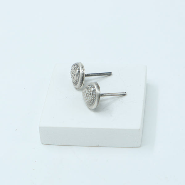 Silver Drop Nakshi Stud| 92.5 Silver