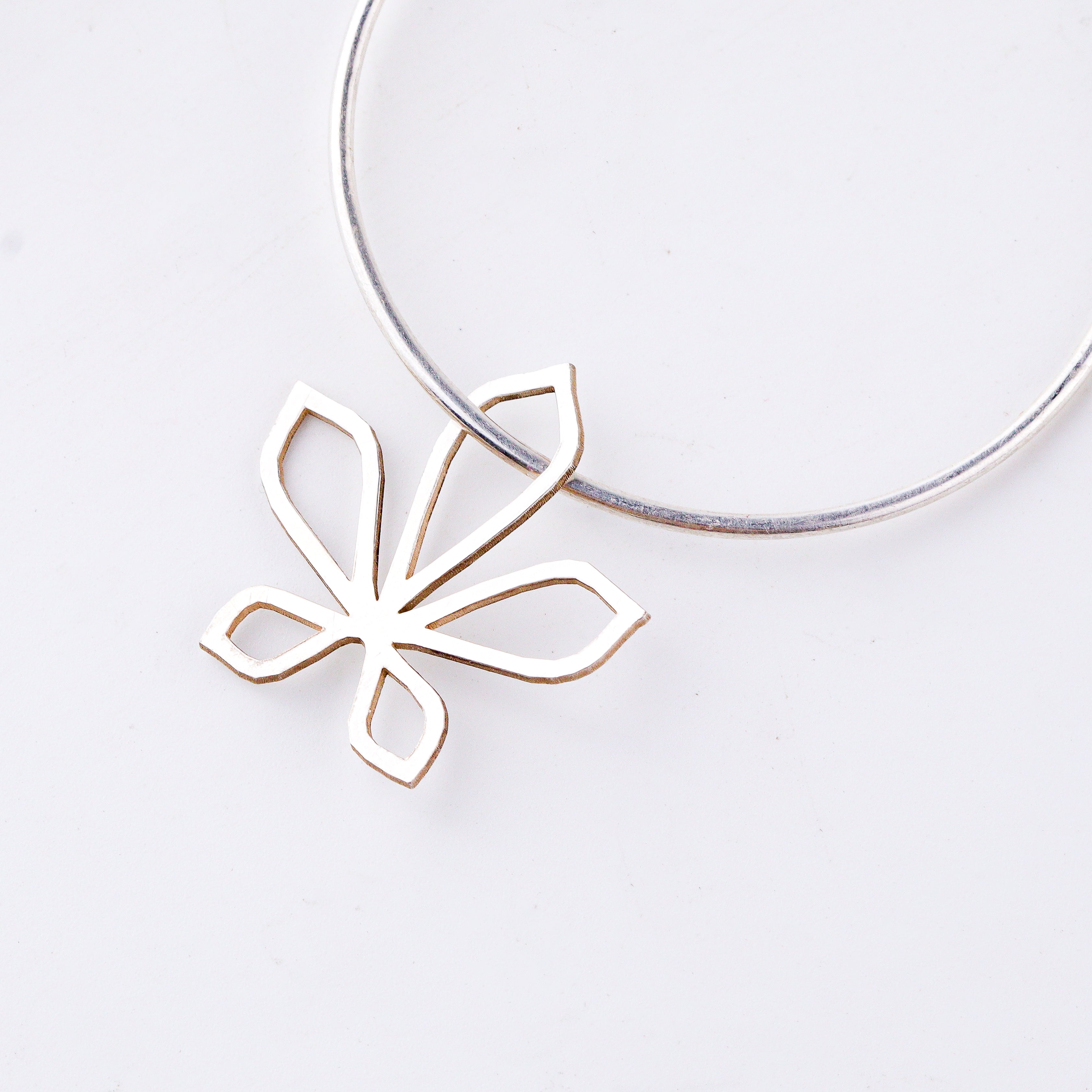 Silver Sadafuli Silhouette Hoops