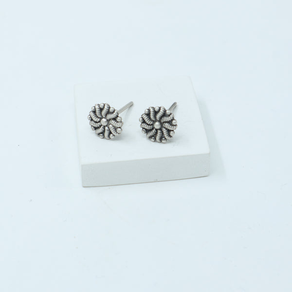 Silver Abstract Flower Stud | 92.5 Silver