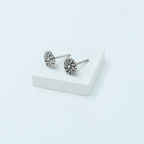 Silver Abstract Flower Stud | 92.5 Silver