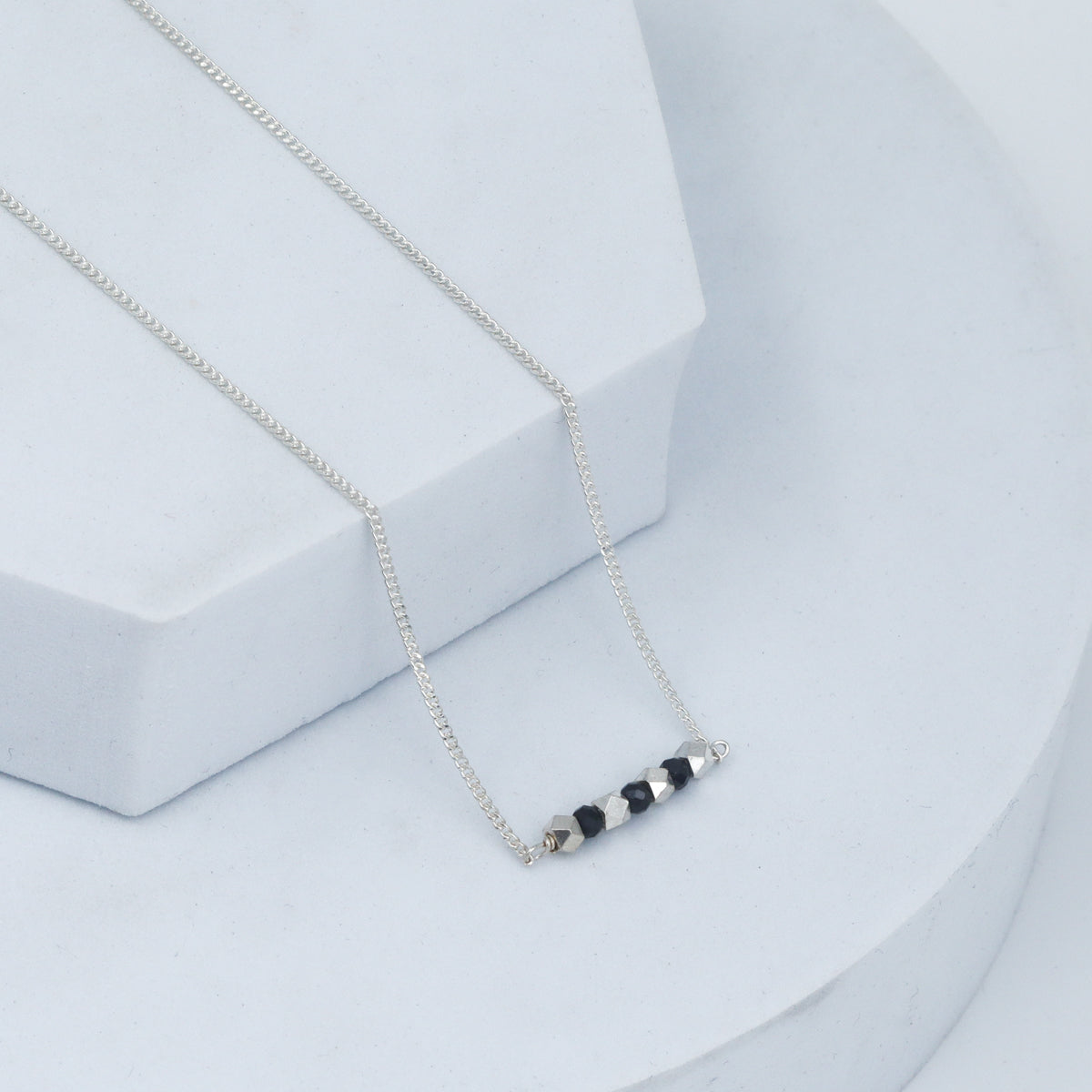 Minimal silver chain mangalsutra design
