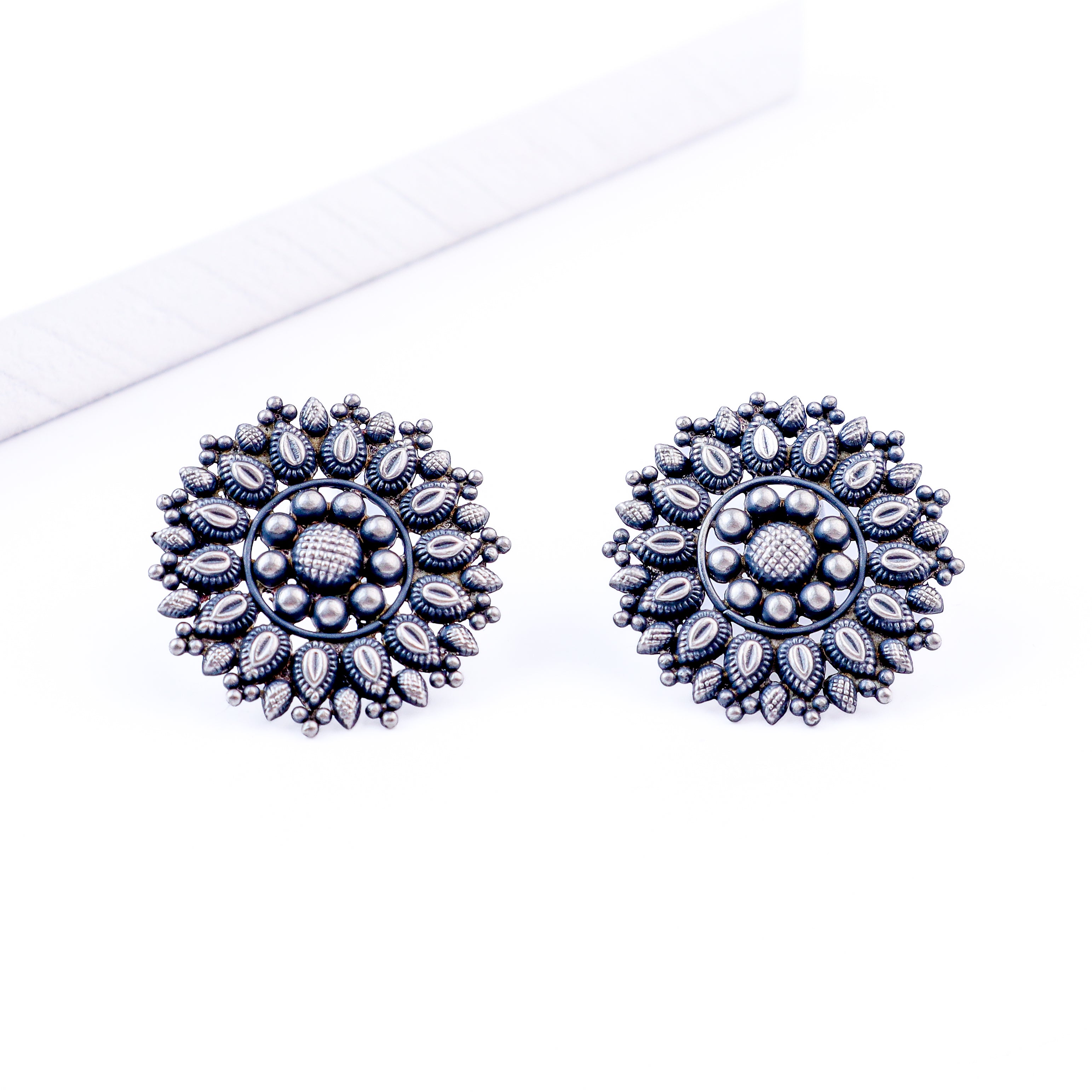 Oxidized Nakshi Earrings