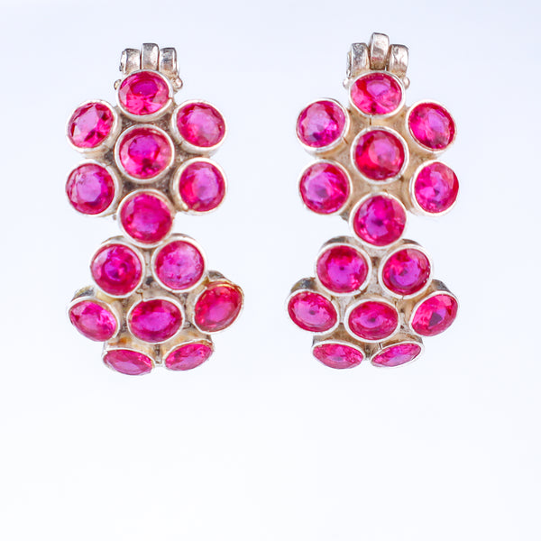 Pink Flower Hoops