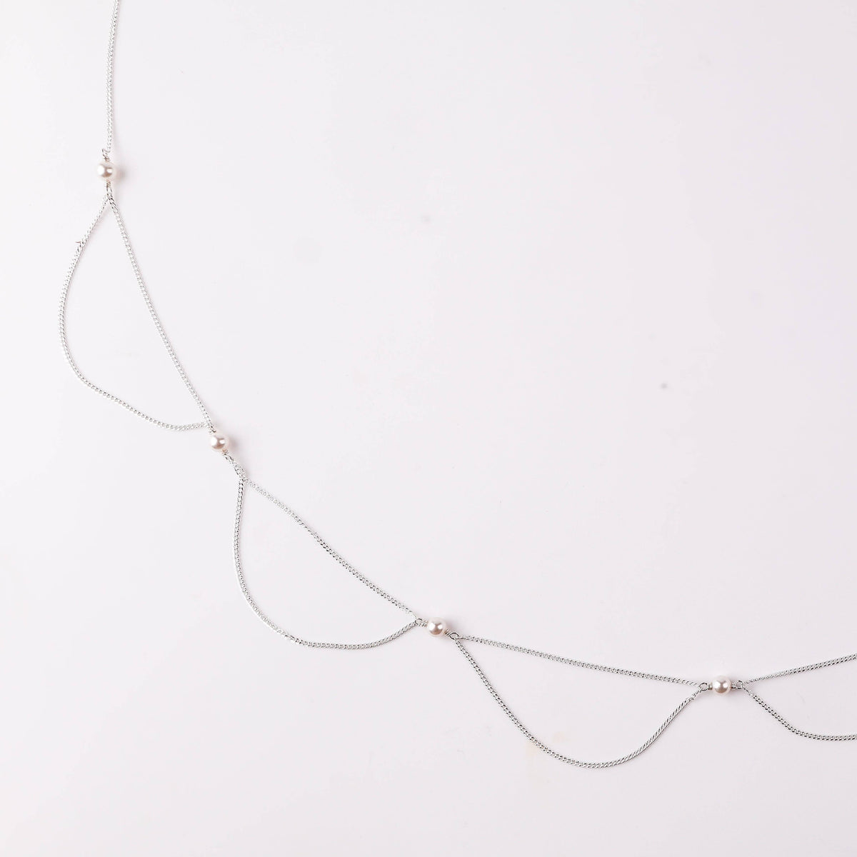 Silver Pearl Waist Chain with Pearls for Sarees and Lehengas