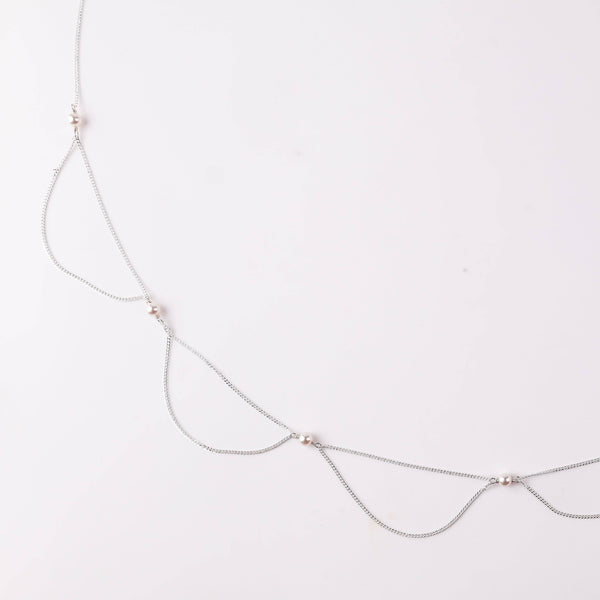 Silver Pearl Waist Chain with Pearls for Sarees and Lehengas