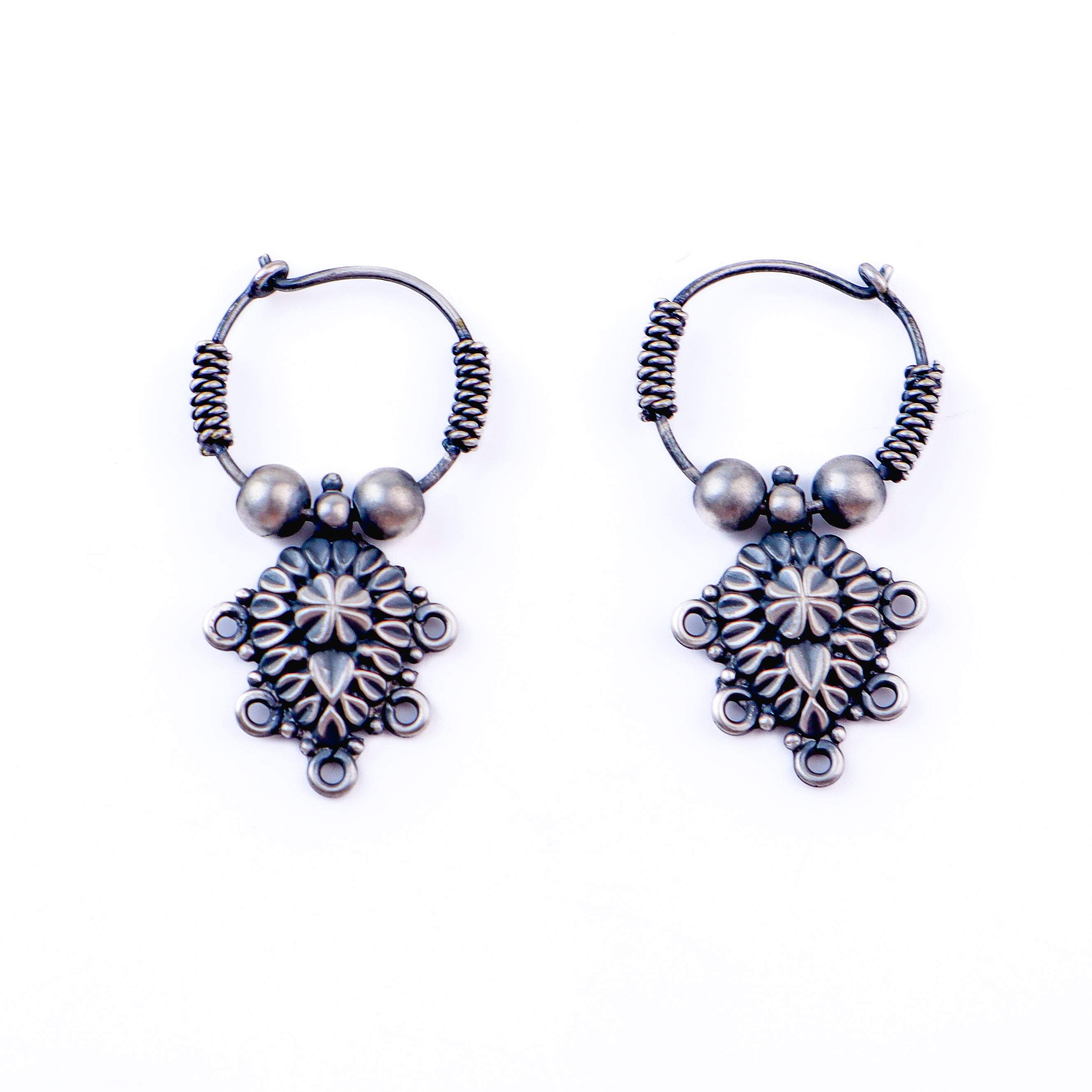 Oxidized Tribal Earrings
