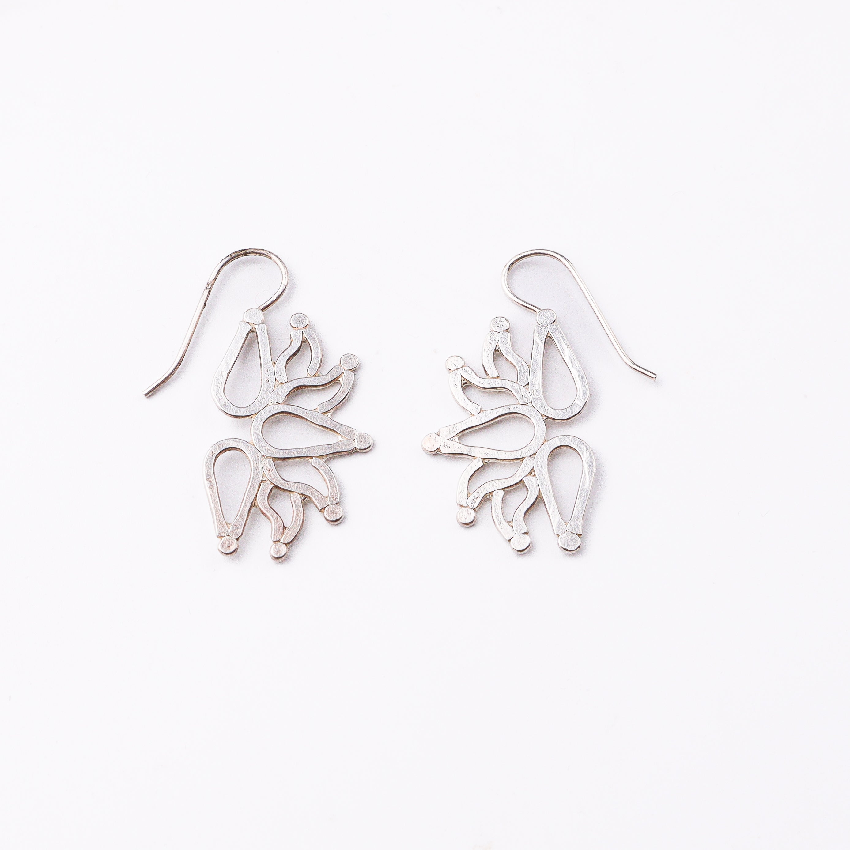 Mini Saroj ( Lotus ) Hammered Earring
