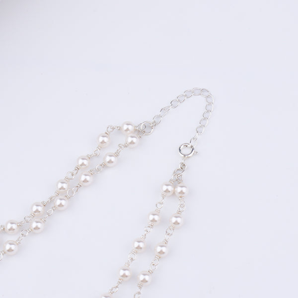 Silver Pearl Chain Necklace