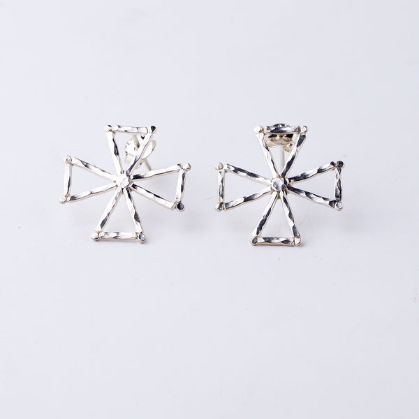 Handmade Pinwheel Earring (Hammered)