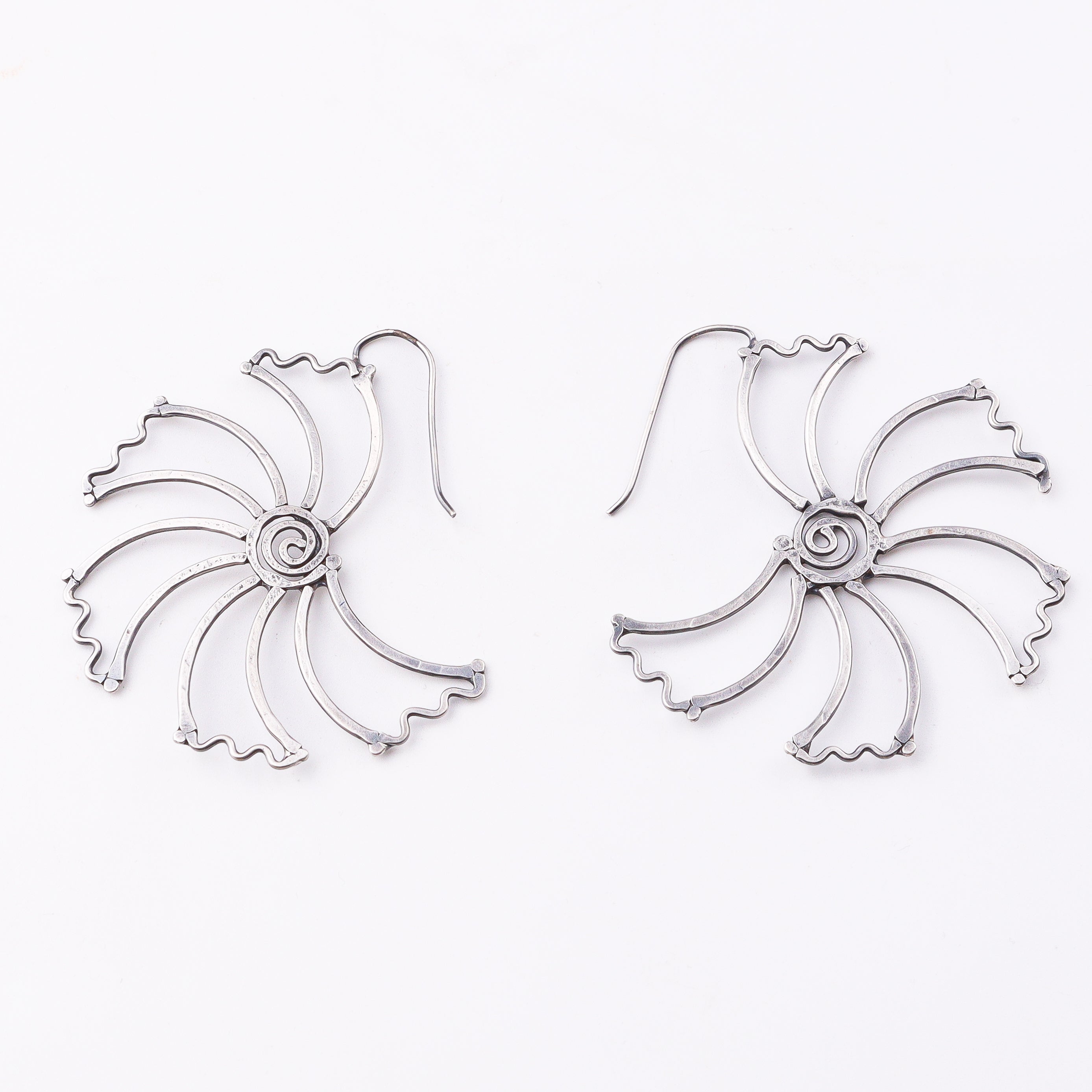 Gulmohar Hammered Earring: Hook Style