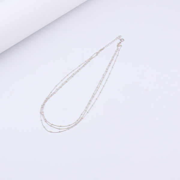 Silver layered necklace with delicate chains