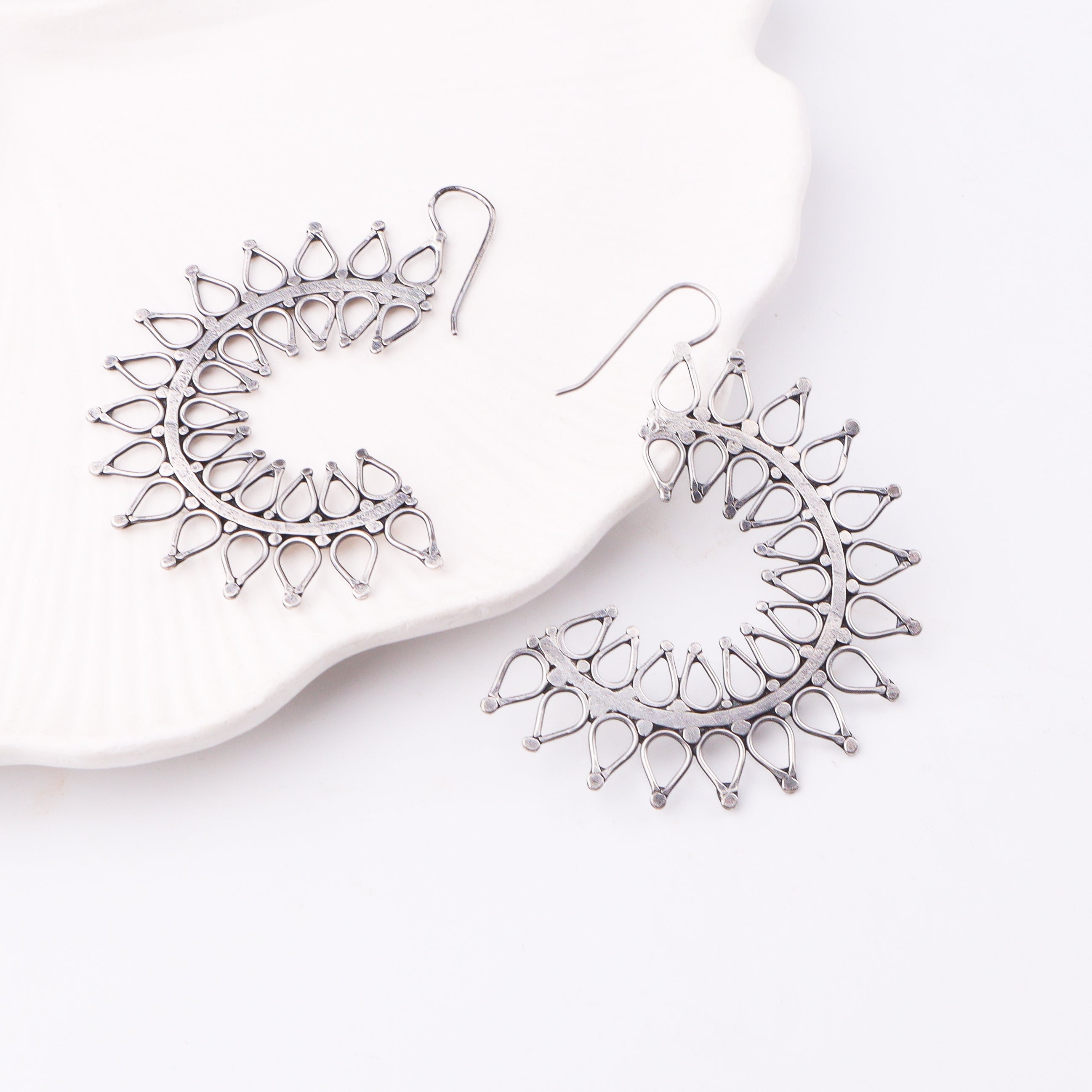 Ranphool (Wildflower) Hammered Earring