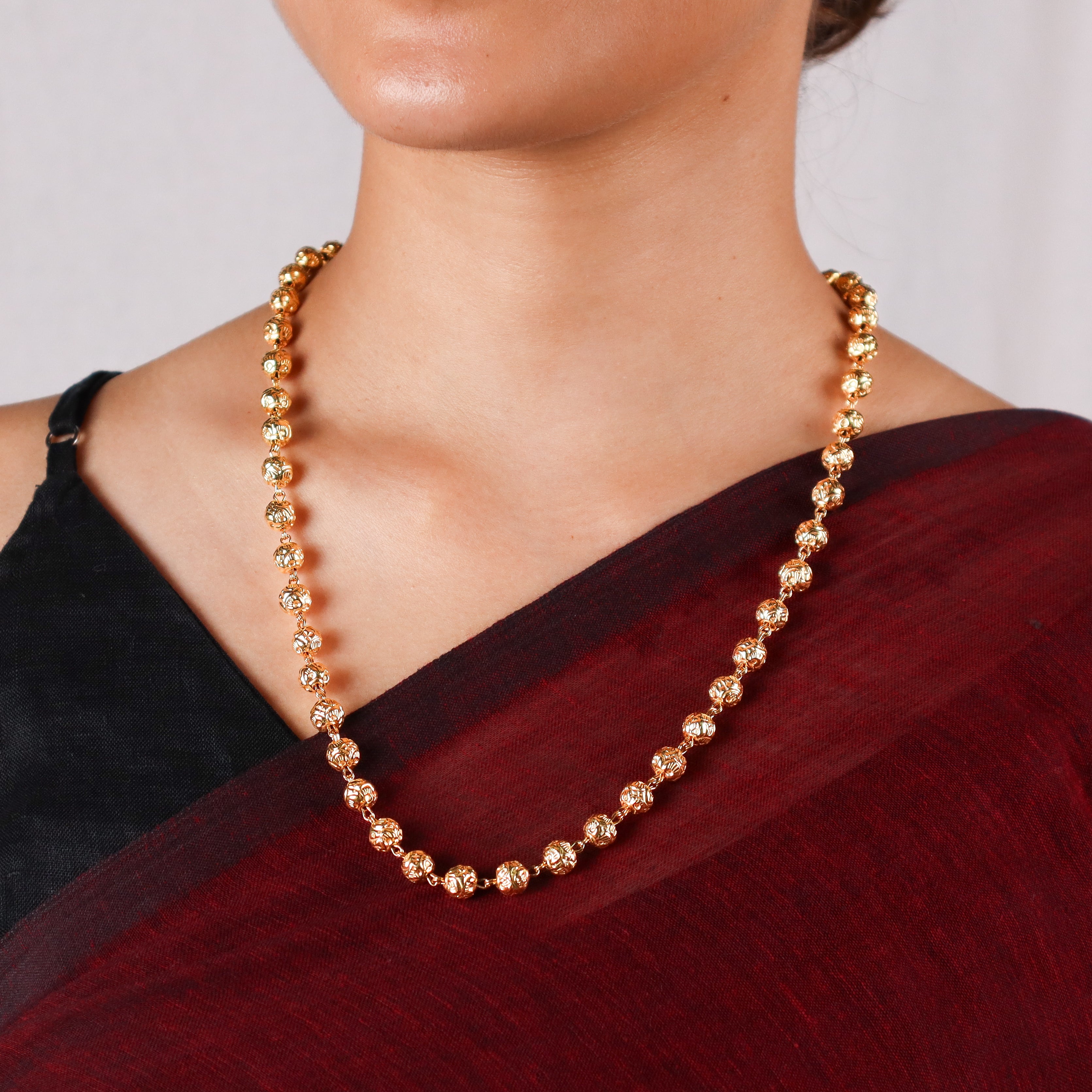 Silver Mohanmaal Necklace | 92.5 Silver | 22K Gold Plated